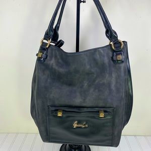 Gussaci Black Vegan leather shoulder bag